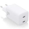 Cargador de Pared GaN Aisens ASCH-65W2P039-W/ 2xUSB Tipo-C/ 65W