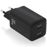 Cargador de Pared GaN Aisens ASCH-65W2P040-BK/ 2xUSB Tipo-C/ 65W