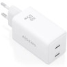 Cargador de Pared GaN Aisens ASCH-65W2P078-W/ 2xUSB Tipo-C/ 65W/ Blanc