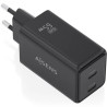 Cargador de Pared GaN Aisens ASCH-65W2P079-BK/ 2xUSB Tipo-C/ 65W/ Negr
