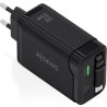 Cargador de Pared GaN Aisens ASCH-65W3P071-BK/ 1xUSB Tipo-C/ 1xUSB/ 65
