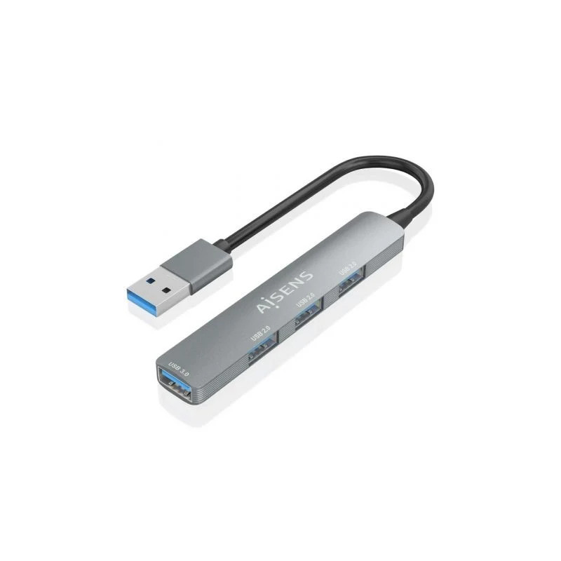 Hub USB 3.0 Aisens A106-0859/ 4xUSB/ Gris