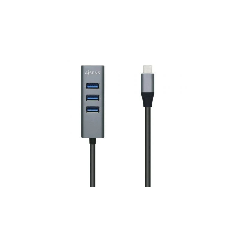 Hub USB Tipo-C Aisens A109-0508/ 4xUSB/ Gris