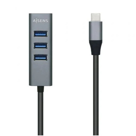 Hub USB Tipo-C Aisens A109-0508/ 4xUSB/ Gris