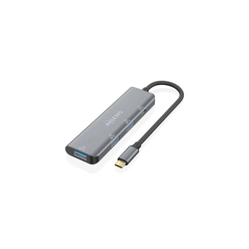 Hub USB Tipo-C Aisens A109-0762/ 3xUSB/ 1xUSB Tipo-C/ Gris