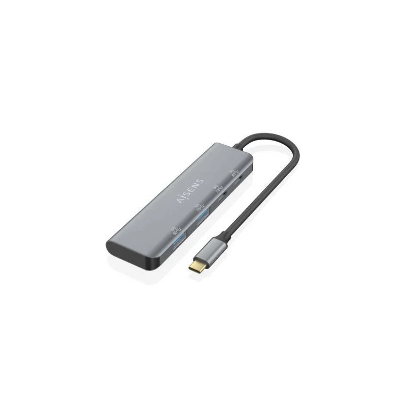 Hub USB Tipo-C Aisens A109-0763/ 2xUSB/ 2xUSB Tipo-C/ Gris