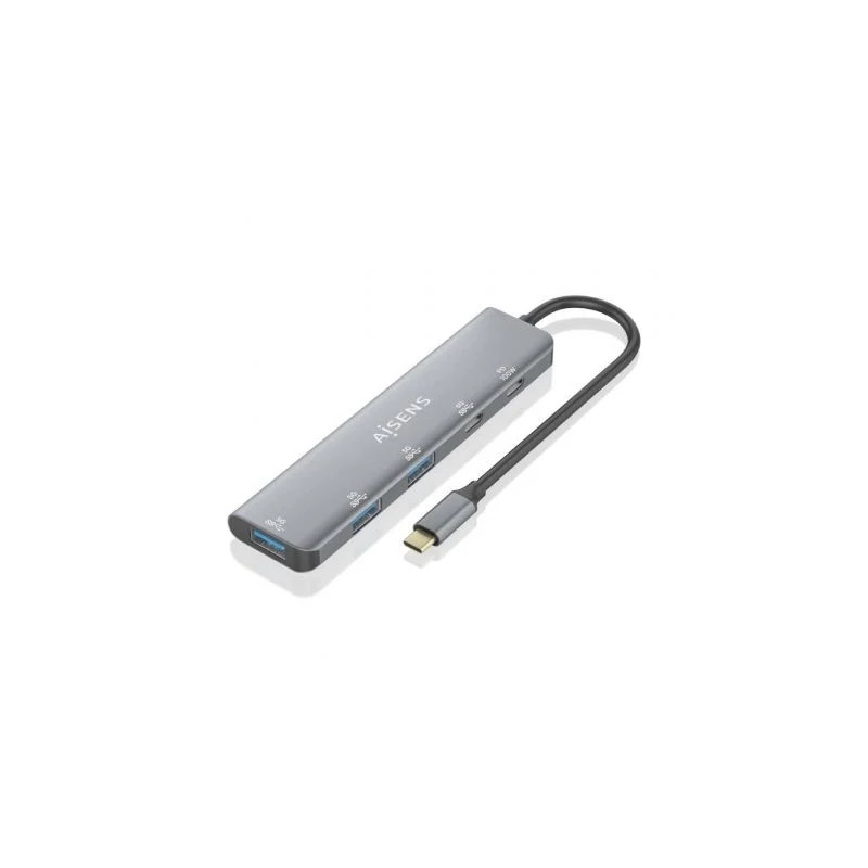 Hub USB Tipo-C Aisens A109-0857/ 3xUSB/ 1xUSB Tipo-C/ 1xUSB Tipo-C PD/
