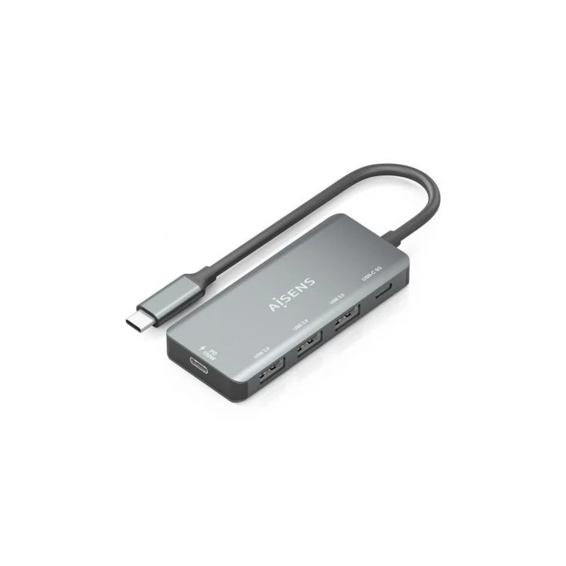 Hub USB Tipo-C Aisens A109-0945/ 3xUSB/ 1xUSB Tipo-C/ 1xUSB Tipo-C PD/
