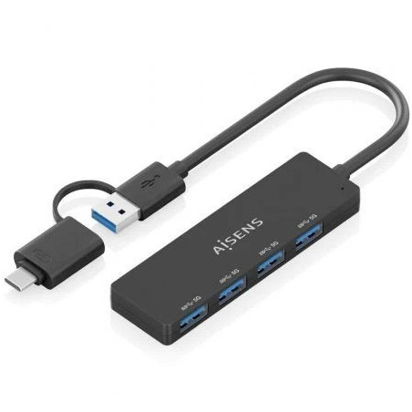 Hub USB Tipo-C + USB 3.1 Aisens A109-0987/ 4xUSB