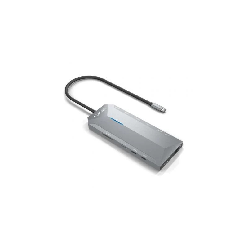 Docking USB Tipo-C Aisens ASUC-12P005-GR/ 2xHDMI 4K/ 3xUSB/ 2xUSB Tipo