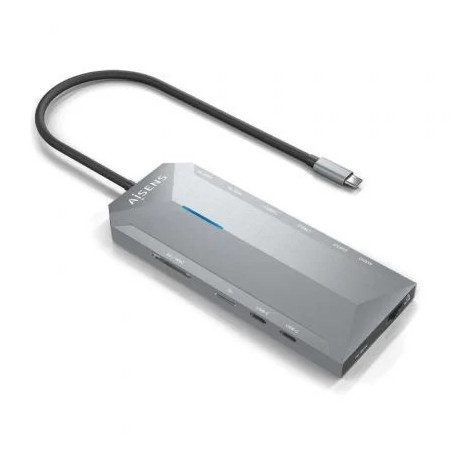 Docking USB Tipo-C Aisens ASUC-12P005-GR/ 2xHDMI 4K/ 3xUSB/ 2xUSB Tipo