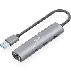 AISENS ASUC-4P036-GR - Usb-a Dock A Ethernet Gigabit Hub | APLIUM