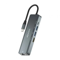Docking USB Tipo-C Aisens ASUC-5P011-GR/ 1xHDMI 4K/ 2xUSB/ 1xRJ45/ 1xU