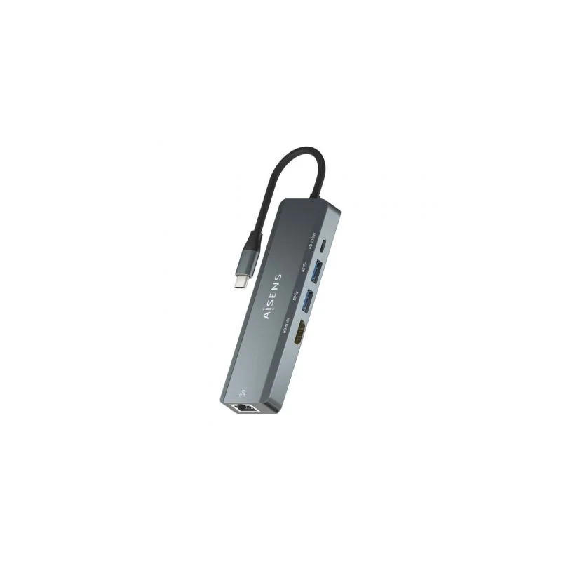 Docking USB Tipo-C Aisens ASUC-5P011-GR/ 1xHDMI 4K/ 2xUSB/ 1xRJ45/ 1xU