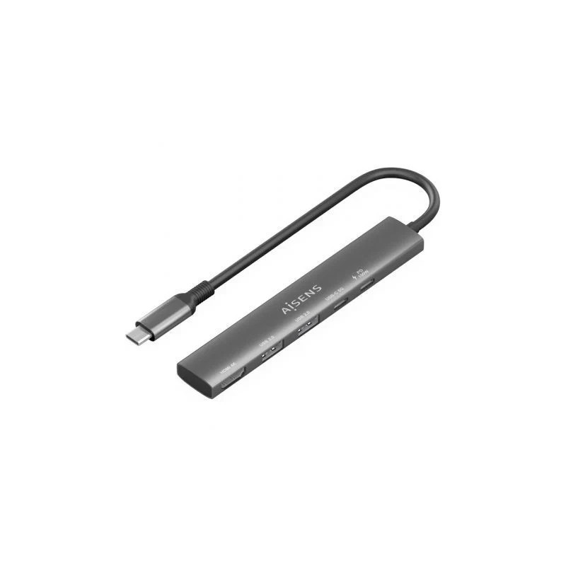Docking USB Tipo-C Aisens ASUC-5P022-GR/ 1xHDMI 4K/ 2xUSB/ 1xUSB Tipo-