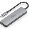 Docking USB Tipo-C Aisens ASUC-5P028-GR/ 1xHDMI 4K/ 2xUSB/ 2xUSB Tipo-