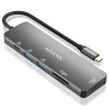 Docking USB Tipo-C Aisens ASUC-6P016-GR/ 1xHDMI 4K/ 2xUSB/ 1xLector Ta