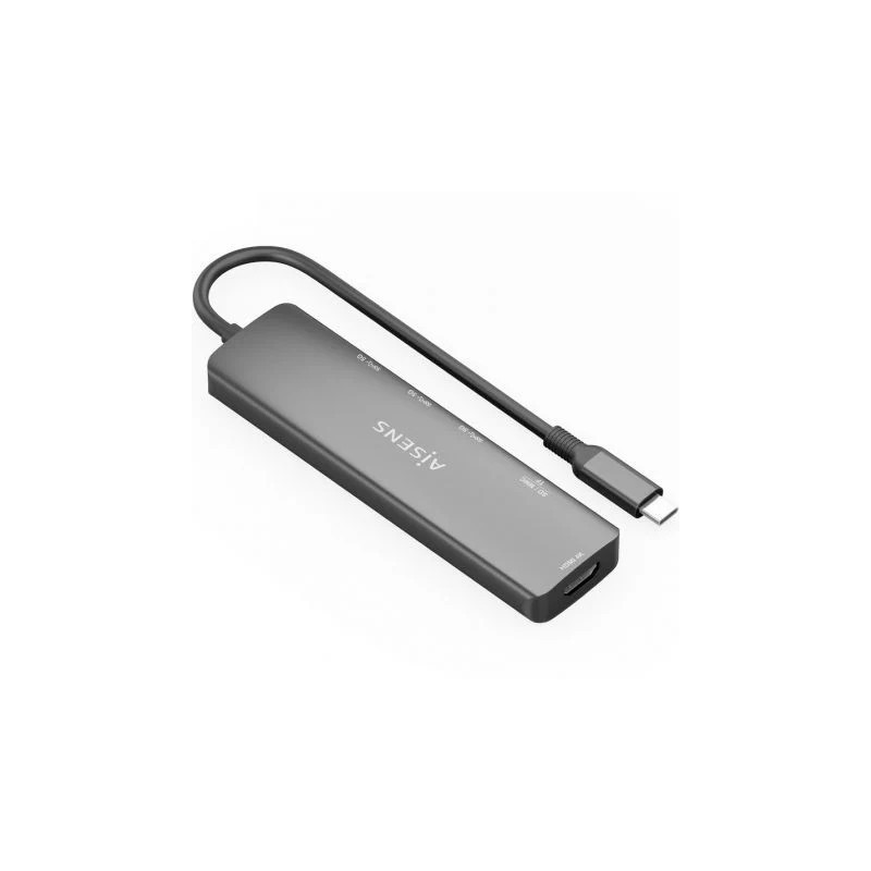 Docking USB Tipo-C Aisens ASUC-6P024-GR/ 1xHDMI 4K/ 3xUSB/ 1xLector Ta