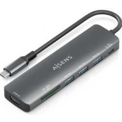 Docking USB Tipo-C Aisens ASUC-7P025-GR/ 1xHDMI 4K/ 3xUSB/ 1xUSB Tipo-