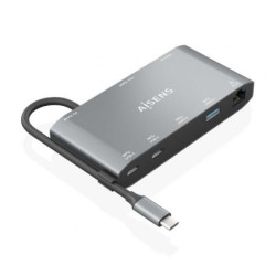 Docking USB Tipo-C Aisens ASUC-8P010-GR/ 1xHDMI 4K/ 1xVGA/ 2xUSB/ 1xRJ