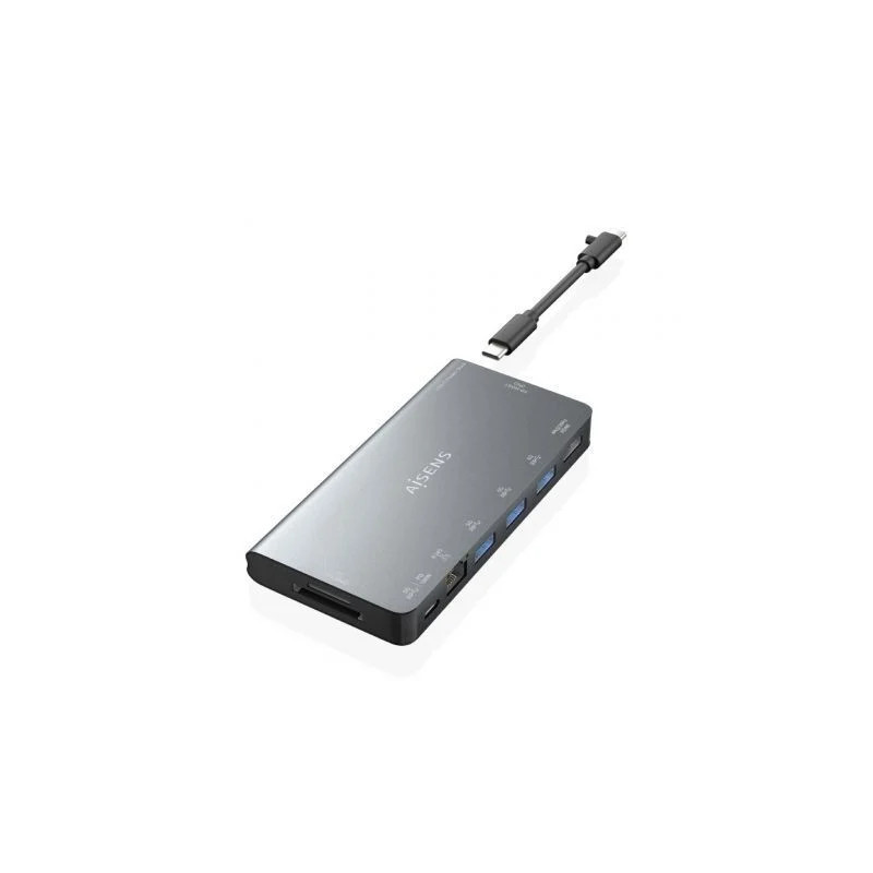 Docking USB Tipo-C Aisens ASUC-8P015-GR/ 1xHDMI 4K/ 3xUSB/ 1xRJ45/ 1xL