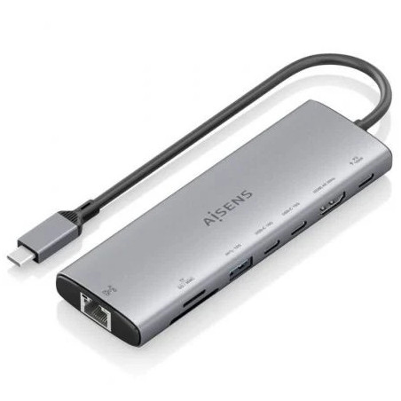 Docking USB Tipo-C Aisens ASUC-8P033-GR/ 1xHDMI 4K/ 1xUSB/ 2xUSB Tipo-