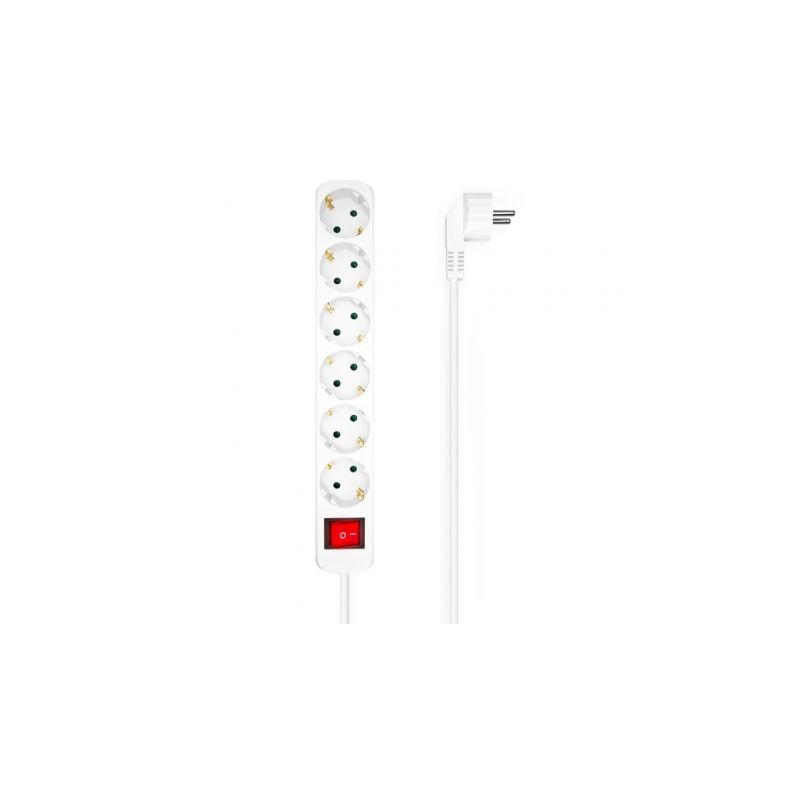 Regleta con Interruptor Aisens A154-0535/ 6 Tomas de Corriente/ Cable