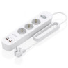 Regleta con Interruptor Aisens ASPS-2A2C10-W/ 3 Tomas de Corriente/ 2