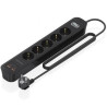 Regleta con Interruptor Aisens ASPS-2A2C15-BK/ 5 Tomas de Corriente/ 2