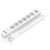 Regleta con Interruptor Aisens ASPS-2A2C16-W/ 6 Tomas de Cor | APLIUM