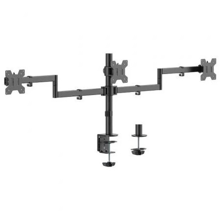 Soporte de Mesa para 3 Monitores Aisens DT27TSR-281/ Giratorio/ Inclin