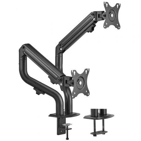 Soporte de Mesa para 2 Monitores Aisens DT32TSR-141/ Giratorio/ Inclin
