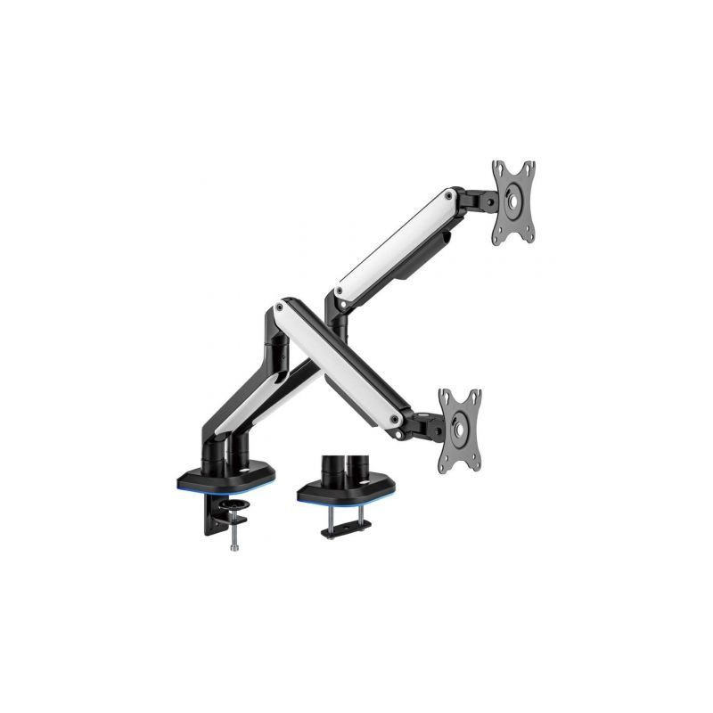 Soporte Gaming para 2 Monitores Aisens DT32TSR-297/ hasta 9kg/ con Ilu