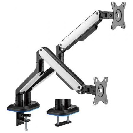 Soporte Gaming para 2 Monitores Aisens DT32TSR-297/ hasta 9kg/ con Ilu