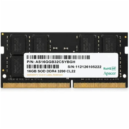 Memoria RAM Apacer ES.16G21.GSH 16GB/ DDR4/ 3200MHz/ 1.2V/ CL22/ SODIM