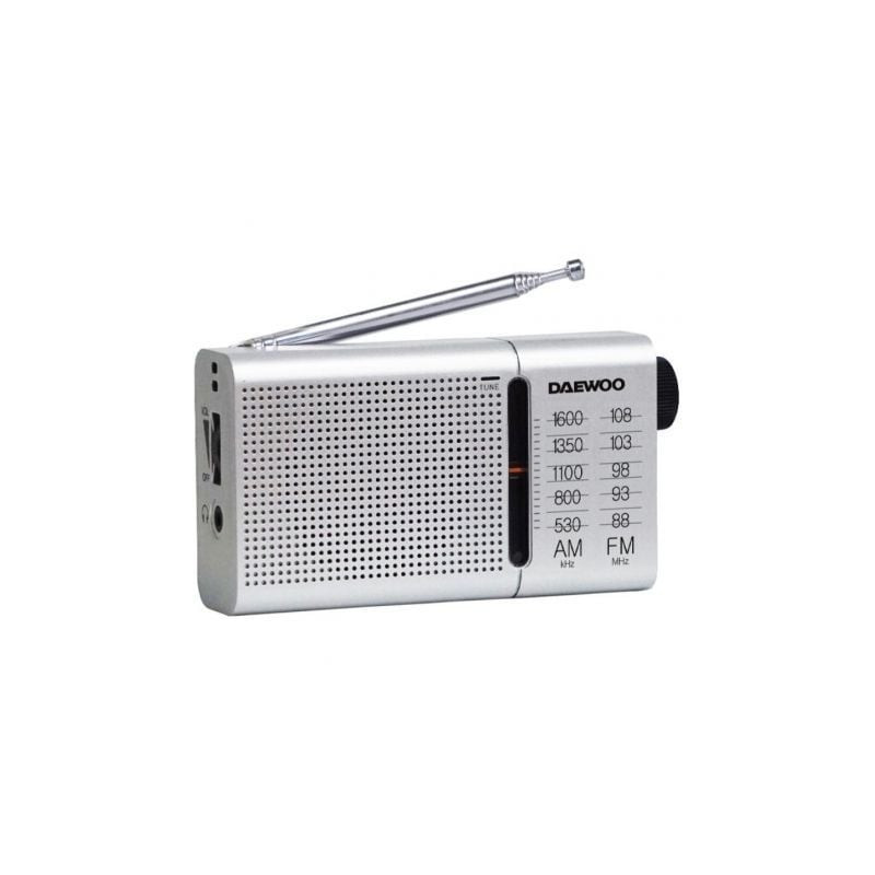 Radio Portátil Daewoo DW1037/ a Pilas/ Plateada | APLIUM