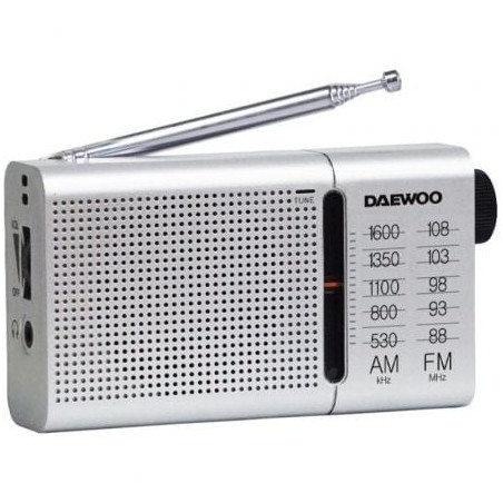 Radio Portátil Daewoo DW1037/ a Pilas/ Plateada | APLIUM