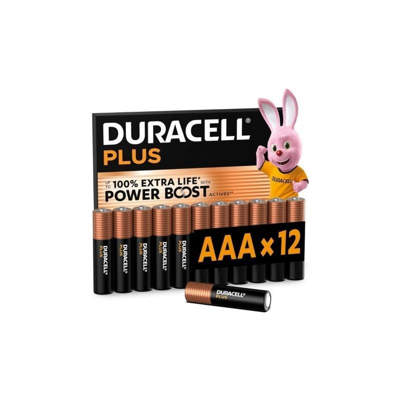 Pack de 12 Pilas AAA Duracell Plus Power Boost DPBLR3B12/ 1.5V/ Alcali