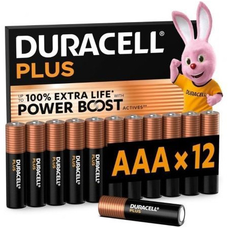 Pack de 12 Pilas AAA Duracell Plus Power Boost DPBLR3B12/ 1.5V/ Alcali