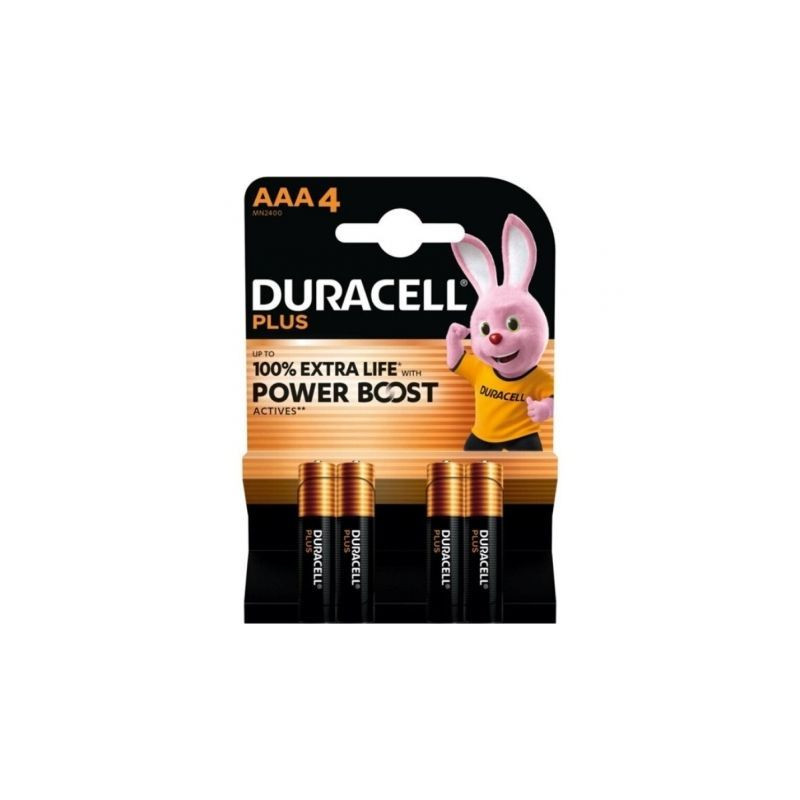 Pack de 4 Pilas AAA Duracell Plus Power Boost DPBLR3B4/ 1.5V/ Alcalina