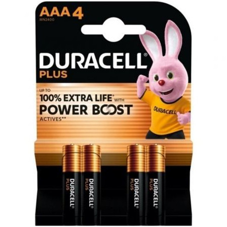 Pack de 4 Pilas AAA Duracell Plus Power Boost DPBLR3B4/ 1.5V/ Alcalina
