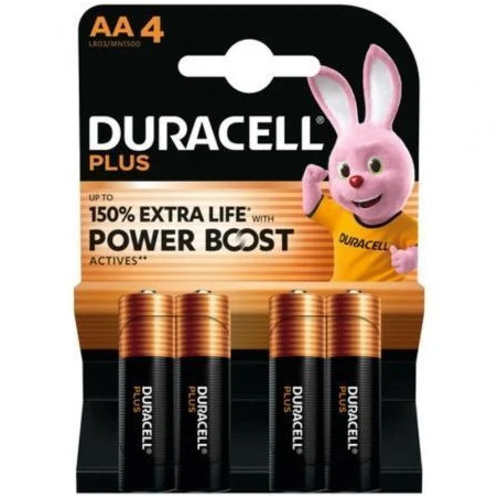 Pack de 4 Pilas AA Duracell Plus Power Boost DPBLR6B4/ 1.5V/ Alcalinas