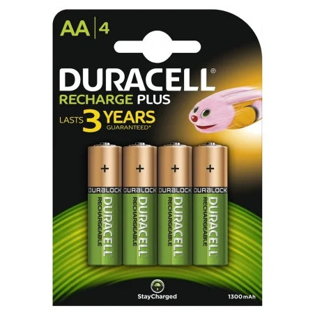 Pack de 4 Pilas AA Duracell HR6-B/ 1.2V/ Recargables