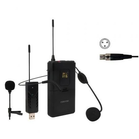 Micrófono de cabeza y solapa UHF Fonestar WI-MIC | APLIUM