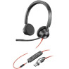 Auriculares Poly Blackwire 3325 + Adaptador USB-C/A/ con Micrófono/ Ja