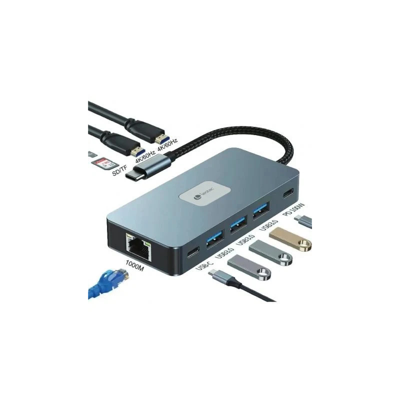 Docking USB Tipo-C Leotec LEDS02/ 3xUSB/ 1xUSB Tipo-C/ 1xUSB | APLIUM