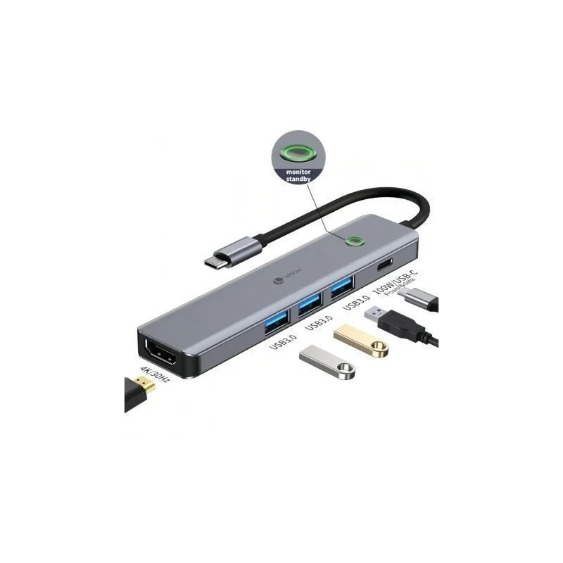Docking USB Tipo-C Leotec LEDS05/ 3xUSB/ 1xUSB Tipo-C PD/ 1x | APLIUM