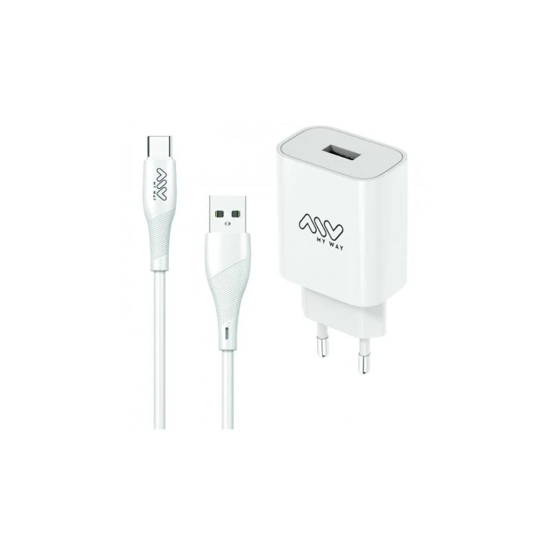 Cargador de Pared Myway MYWEPAK0002/ 1xUSB + Cable USB Tipo- | APLIUM
