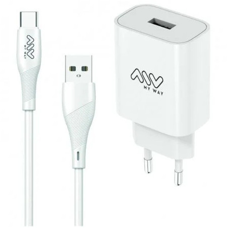 Cargador de Pared Myway MYWEPAK0002/ 1xUSB + Cable USB Tipo- | APLIUM