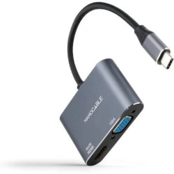 Conversor Nanocable 10.16.4303/ USB Tipo-C Macho/ HDMI Hembra - VGA He